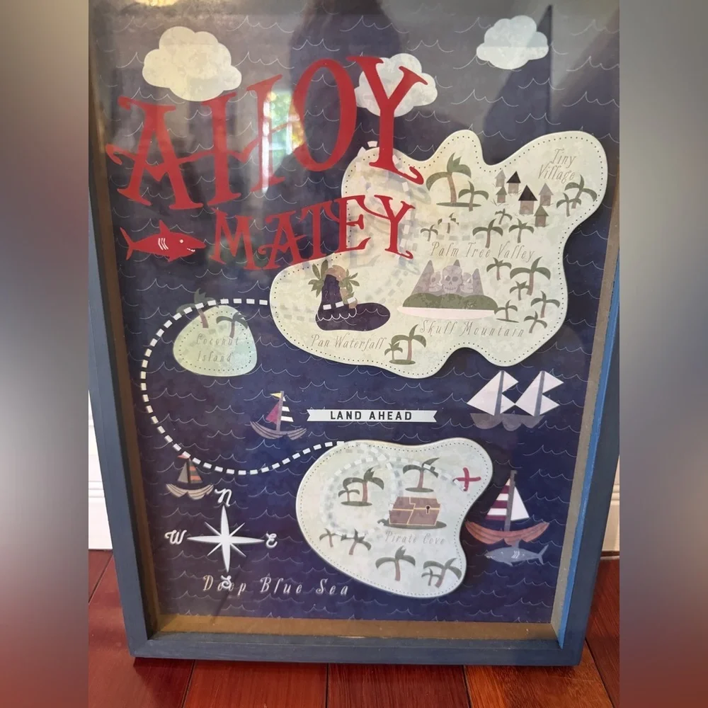Target Nautical 'Ahoy Matey' Wall Art in Blue and Red